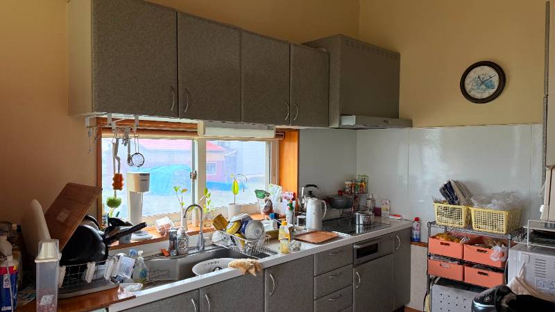 Modern kitchen with all-electric appliances and recent renovations